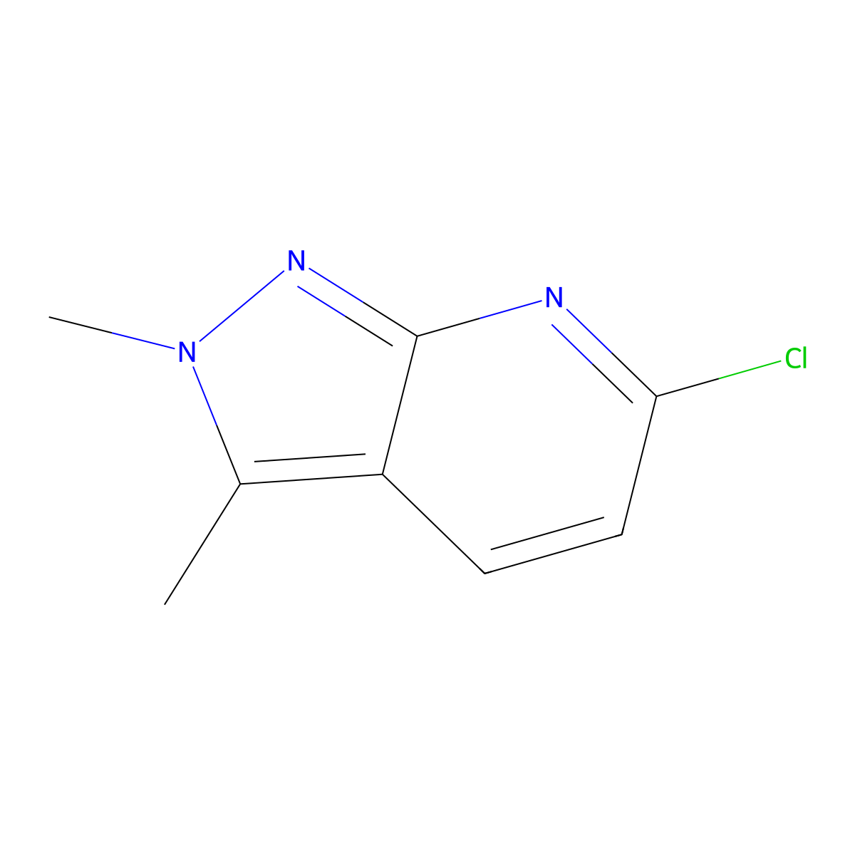 6-chloro-2,3-dimethyl-2H-pyrazolo[3,4-b]pyridine molecular structure, CAS 2067257-98-9