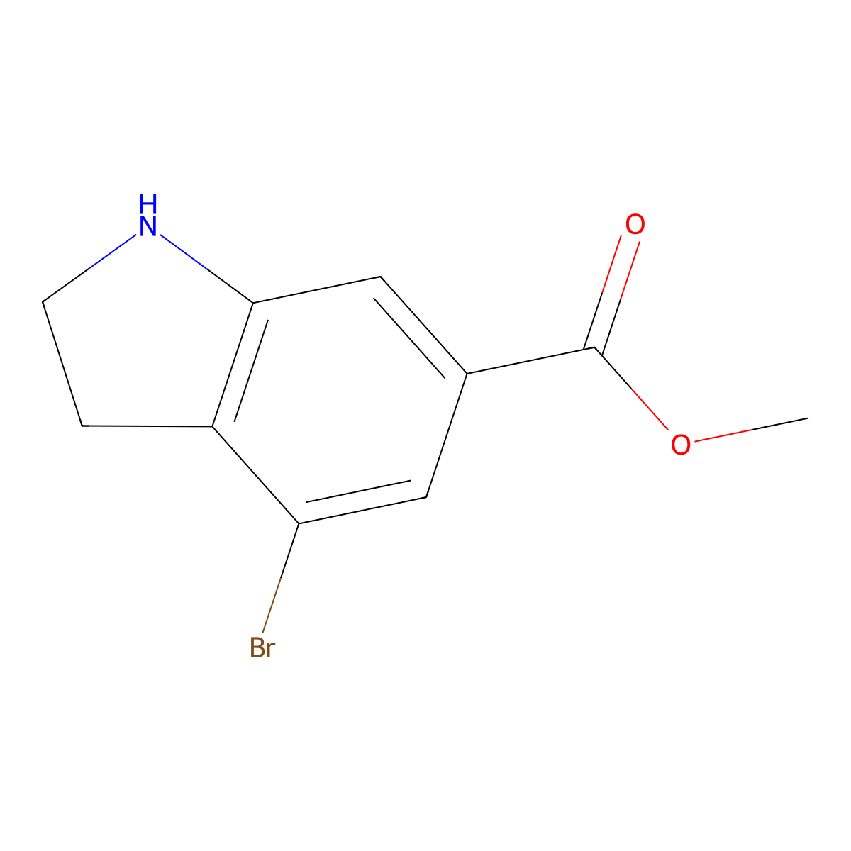 Methyl 4-bromoindoline-6-carboxylate molecular structure, CAS 2067333-71-3