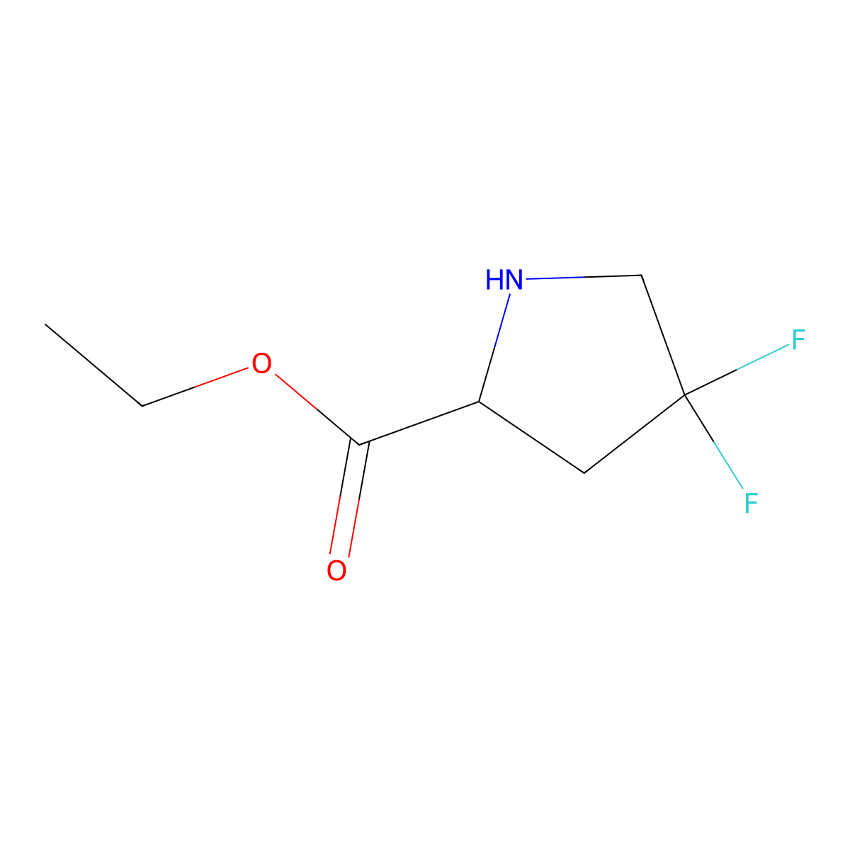 ethyl (2S)-4,4-difluoropyrrolidine-2-carboxylate molecular structure, CAS 2067375-33-9