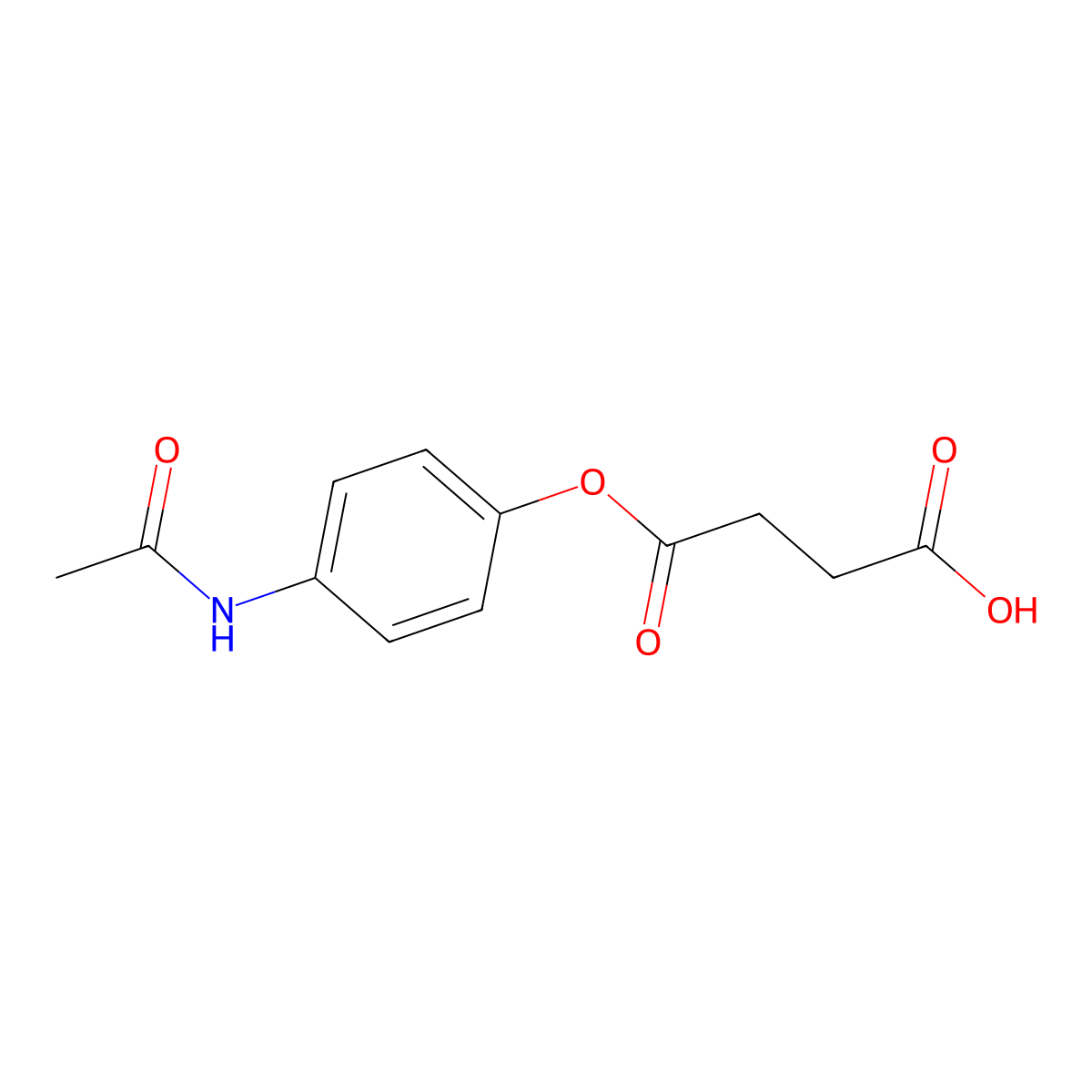 Acetaminophen hemisuccinate molecular structure, CAS 20675-25-6