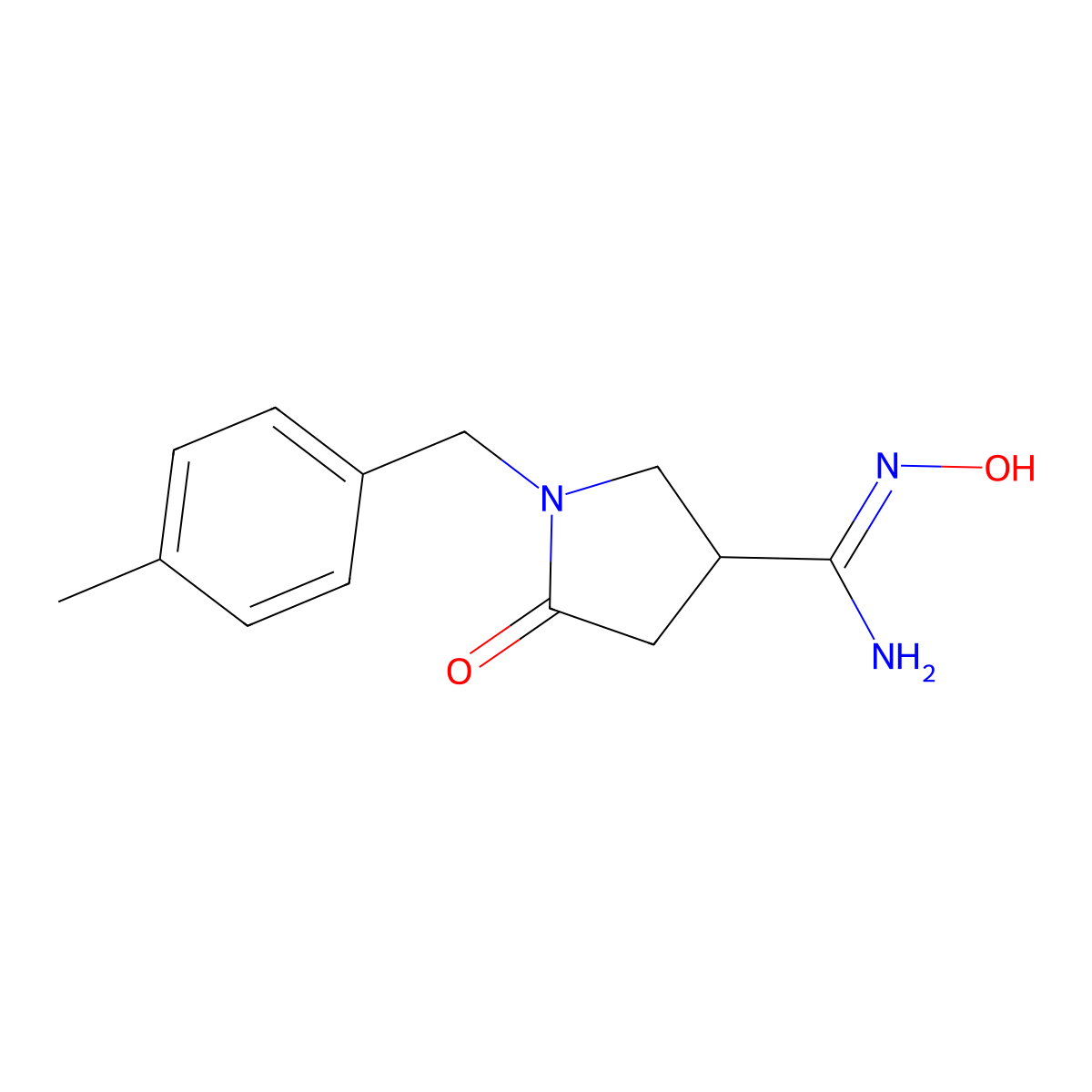 N'-hydroxy-1-(4-methylbenzyl)-5-oxopyrrolidine-3-carboximidamide molecular structure, CAS 2067552-92-3