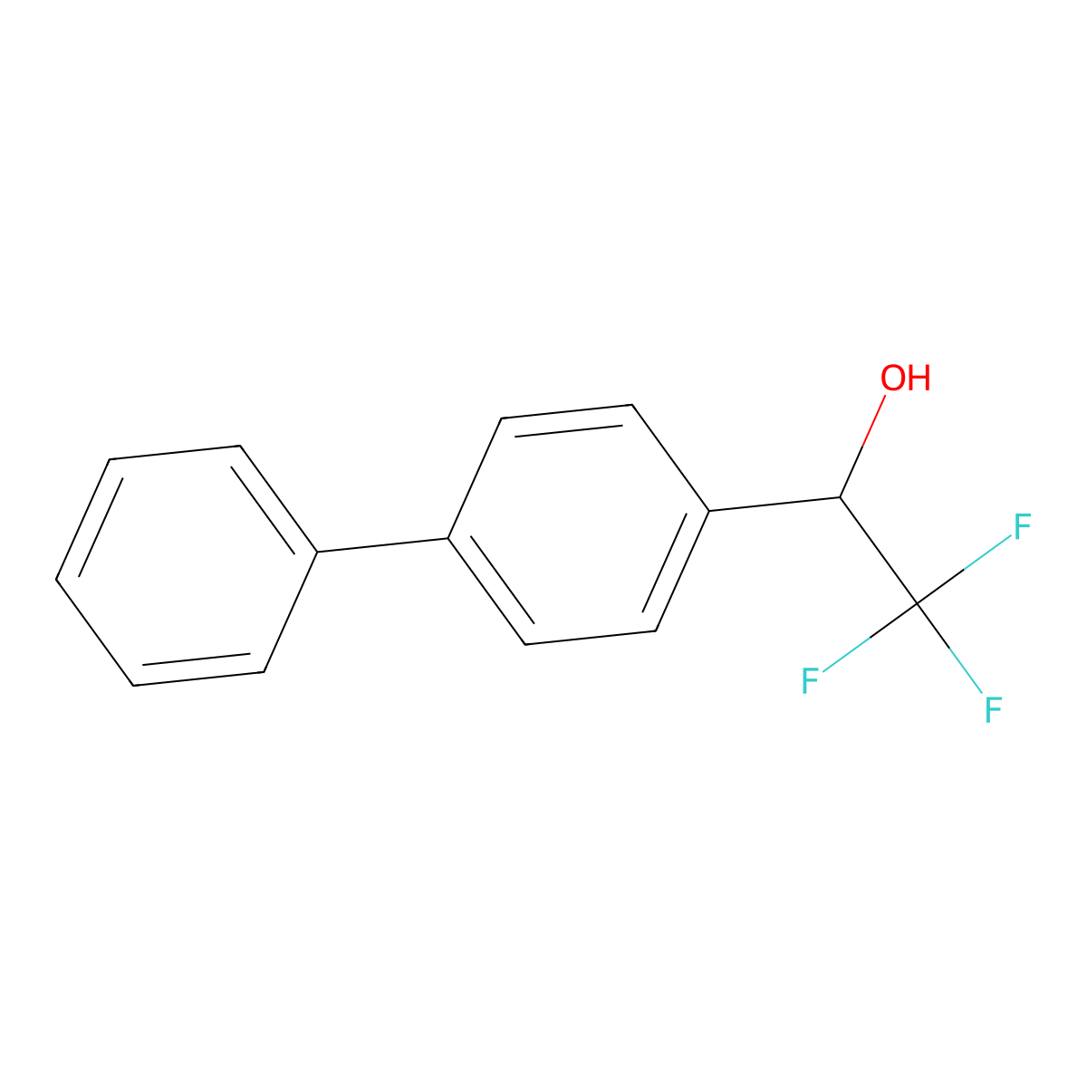 (1S)-2,2,2-trifluoro-1-(4-phenylphenyl)ethan-1-ol molecular structure, CAS 206758-32-9