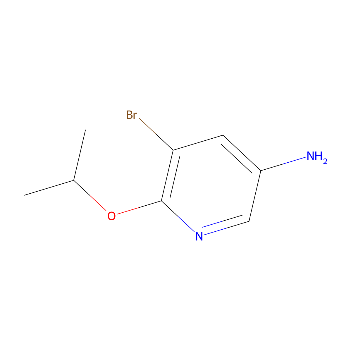 5-Bromo-6-(propan-2-yloxy)pyridin-3-amine molecular structure, CAS 206759-34-4