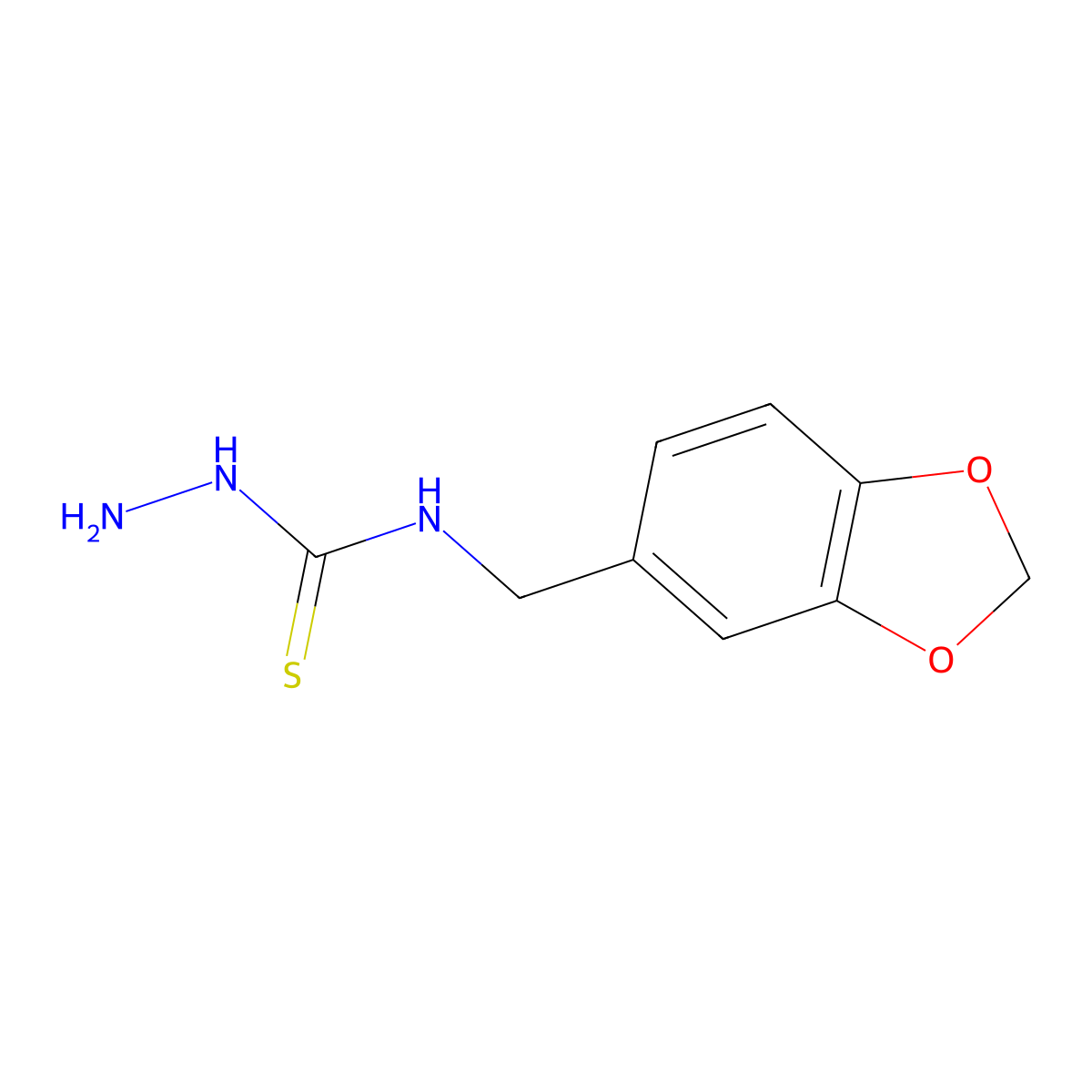 N-(1,3-Benzodioxol-5-ylmethyl)hydrazinecarbothioamide molecular structure, CAS 206761-70-8