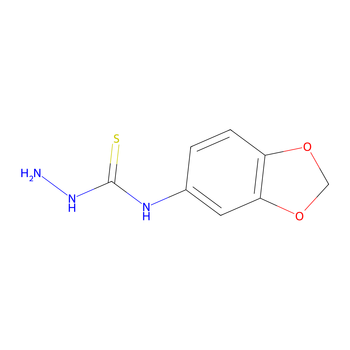 4-(3,4-Methylenedioxyphenyl)-3-thiosemicarbazide molecular structure, CAS 206761-71-9