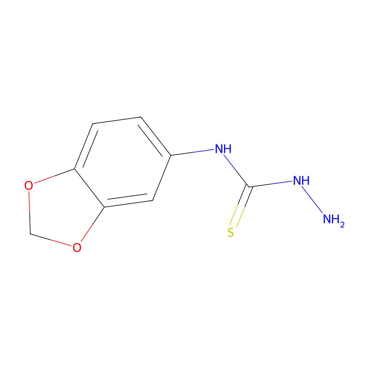 4-(3,4-Methylenedioxyphenyl)-3-thiosemicarbazide molecular structure, CAS 206761-71-9