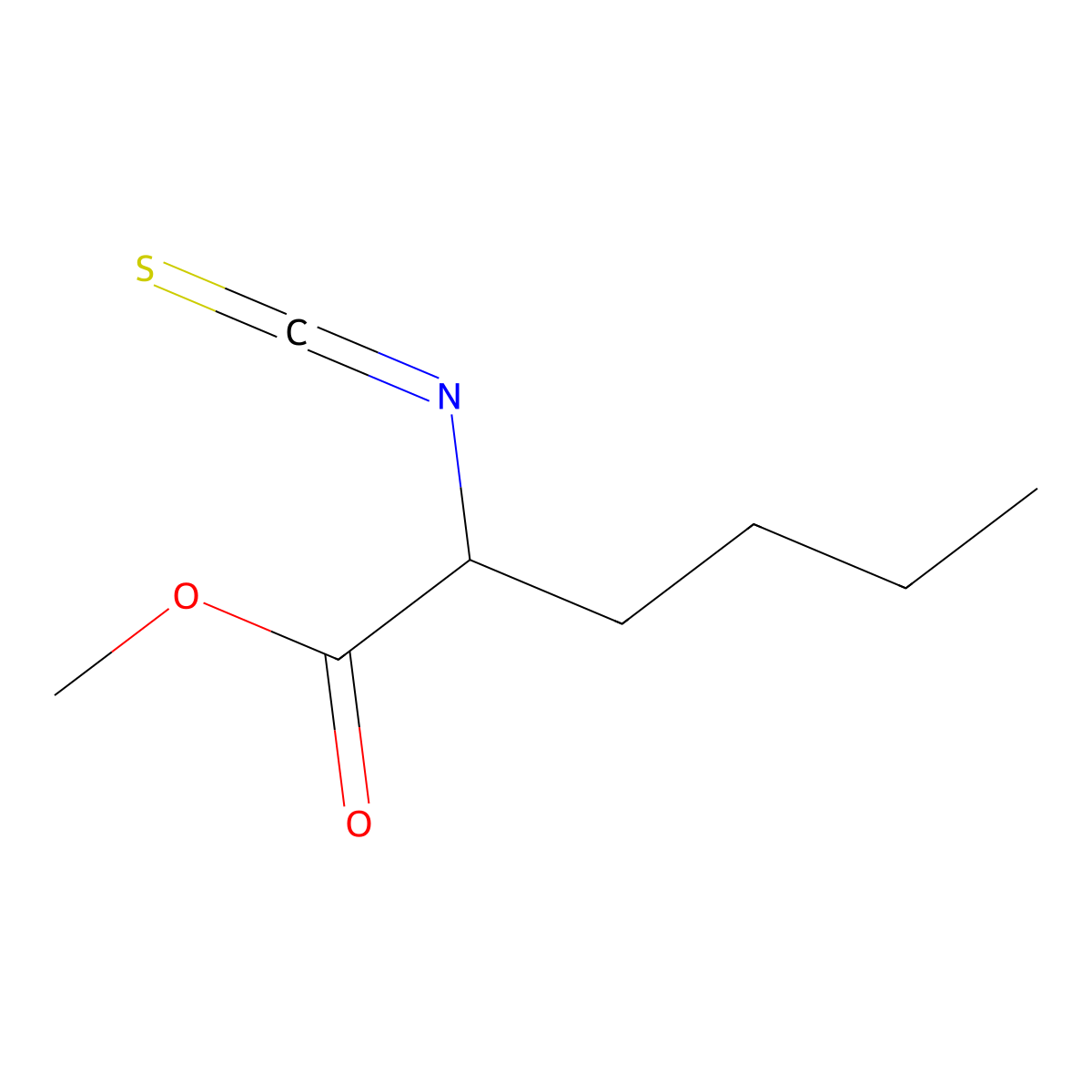 Methyl 2-isothiocyanatohexanoate molecular structure, CAS 206761-73-1