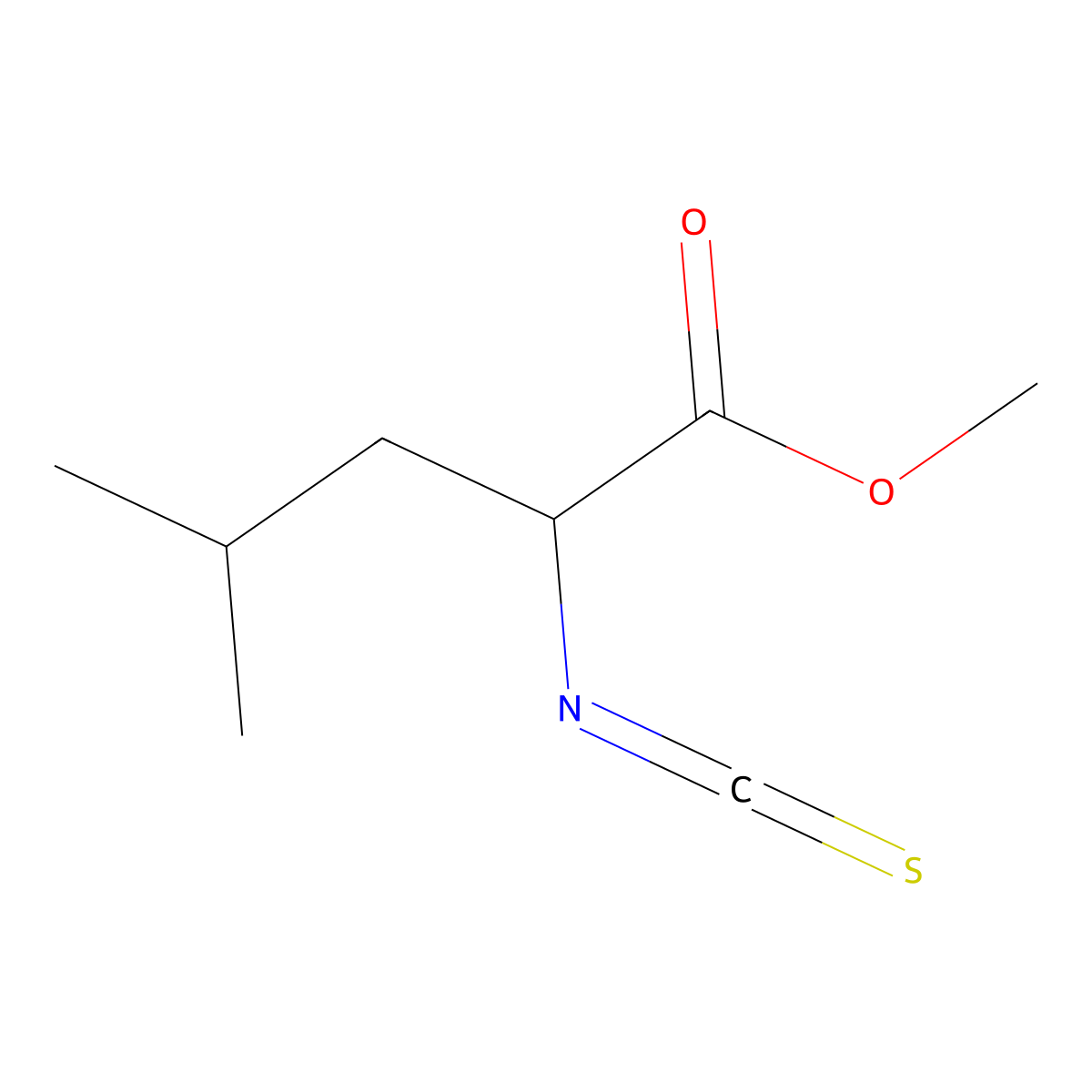 (2s)-2-Isothiocyanato-4-methyl-pentanoic acid methyl ester molecular structure, CAS 206761-74-2