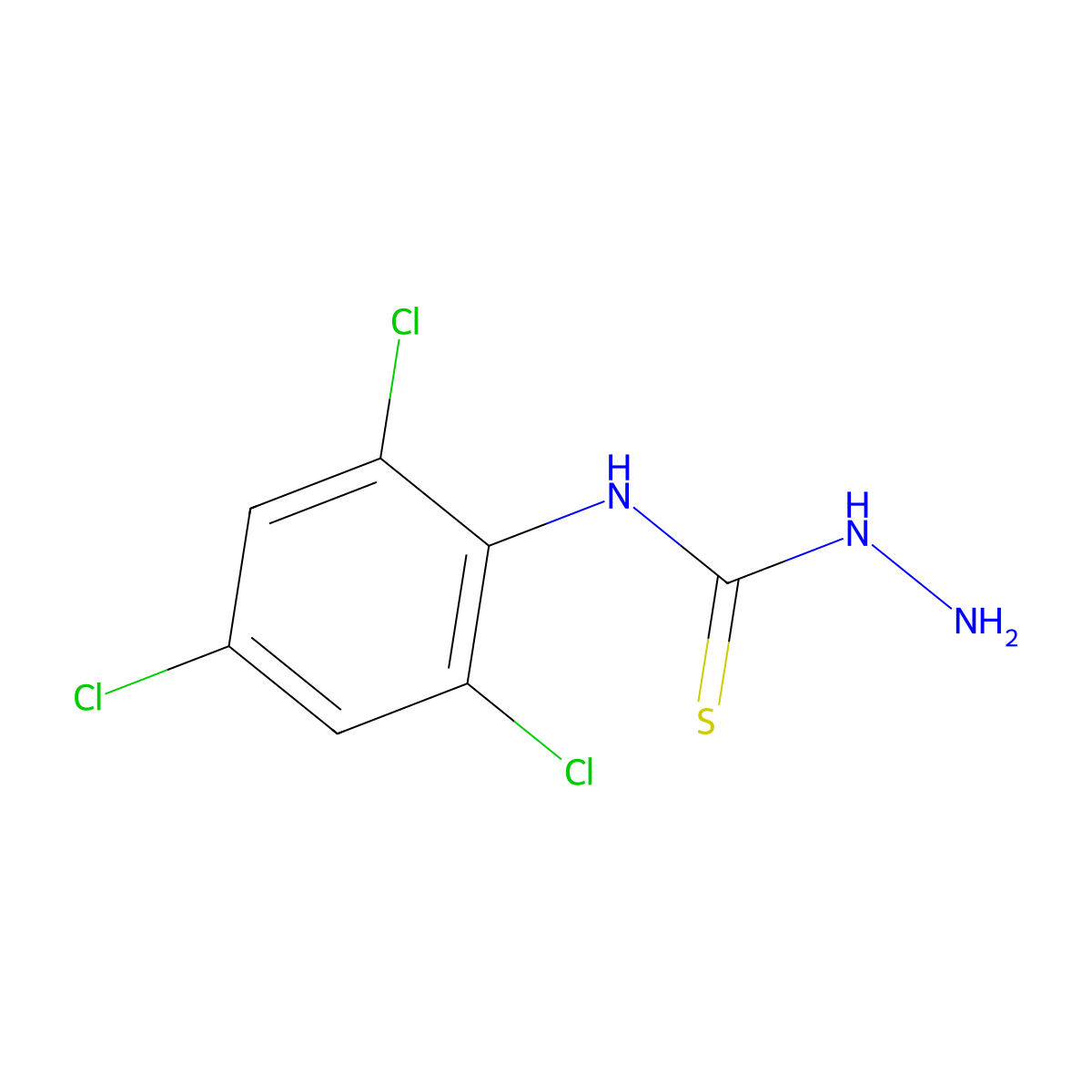 4-(2,4,6-Trichlorophenyl)-3-thiosemicarbazide molecular structure, CAS 206761-89-9
