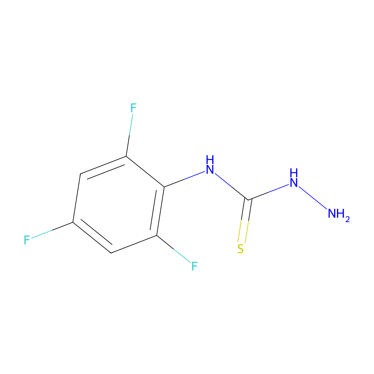 4-(2,4,6-Trifluorophenyl)-3-thiosemicarbazide molecular structure, CAS 206761-92-4