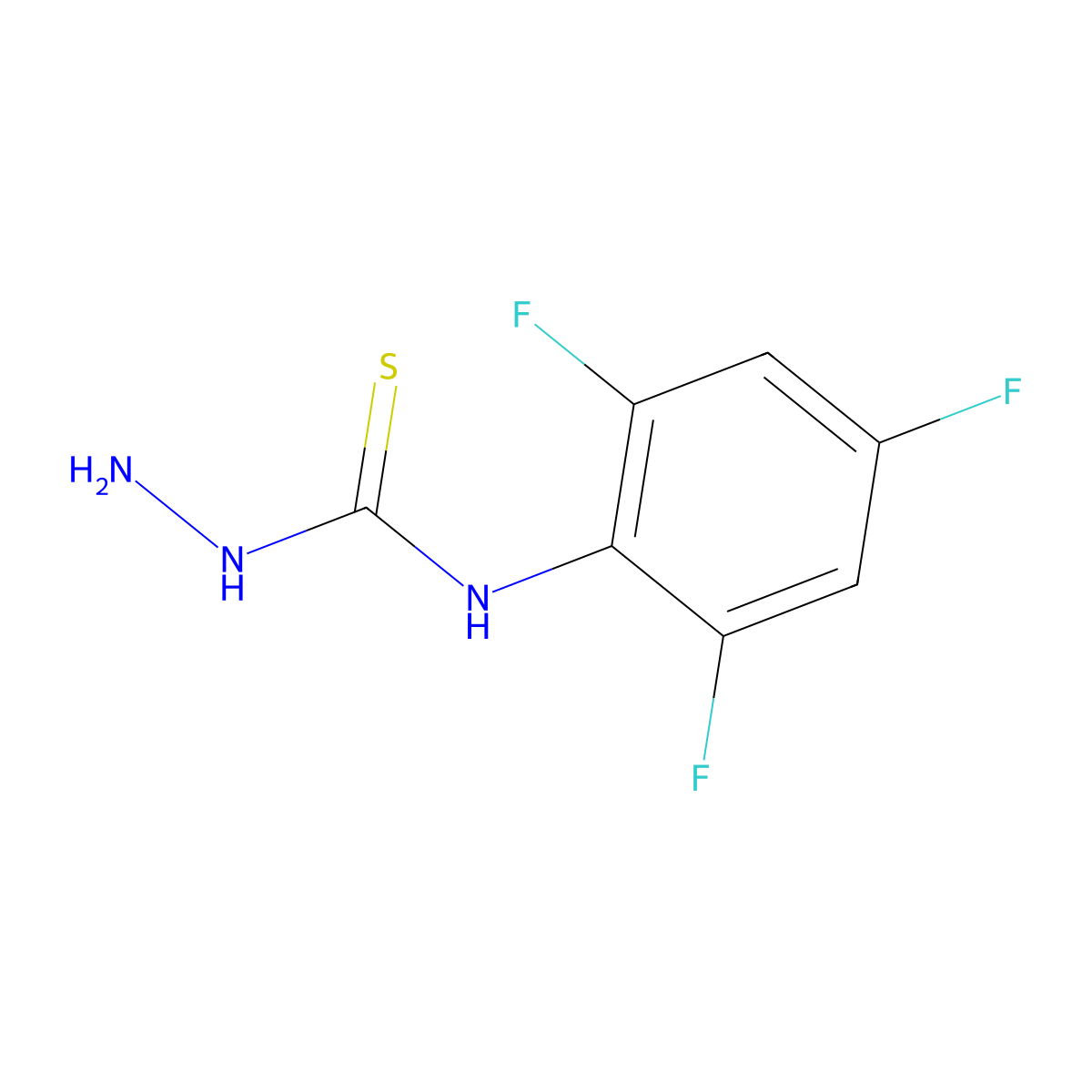 4-(2,4,6-Trifluorophenyl)-3-thiosemicarbazide molecular structure, CAS 206761-92-4