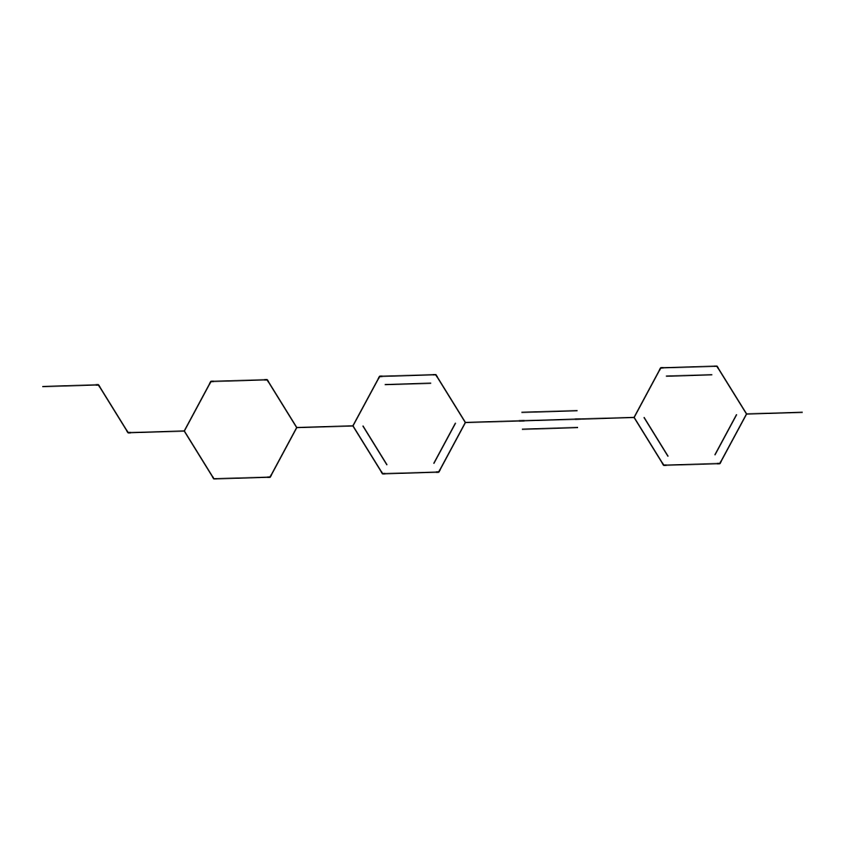 1-Methyl-4-((4-(4-propylcyclohexyl)phenyl)ethynyl)benzene molecular structure, CAS 206762-67-6