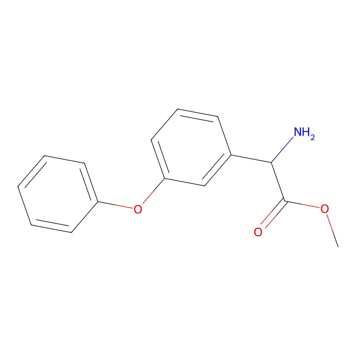 Methyl 2-amino-2-(3-phenoxyphenyl)acetate molecular structure, CAS 206765-31-3
