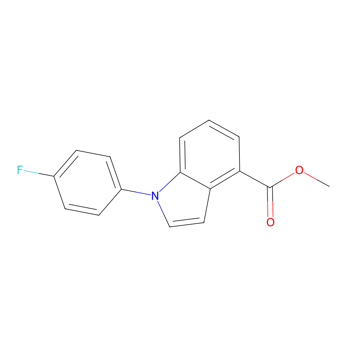 Methyl 1-(4-fluorophenyl)-1H-indole-4-carboxylate molecular structure, CAS 206767-65-9