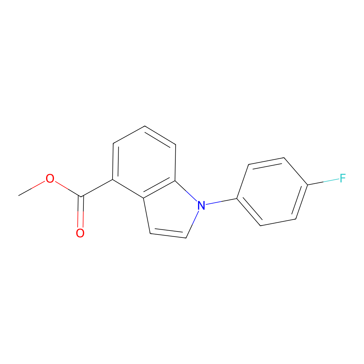 Methyl 1-(4-fluorophenyl)-1H-indole-4-carboxylate molecular structure, CAS 206767-65-9