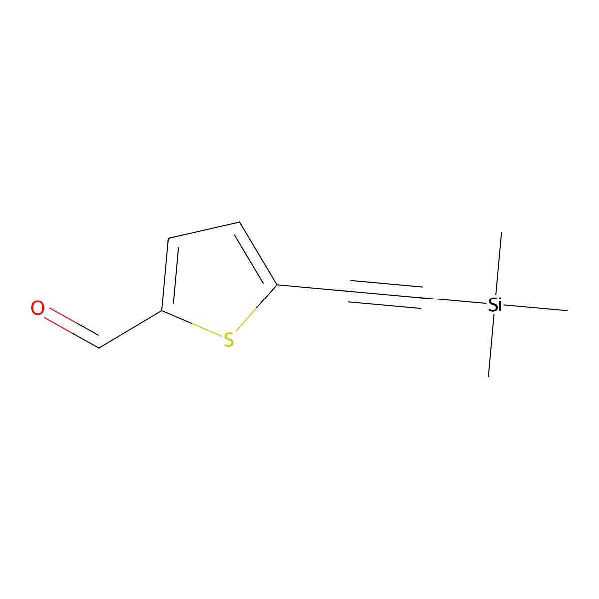 5-((Trimethylsilyl)ethynyl)thiophene-2-carbaldehyde molecular structure, CAS 206768-50-5