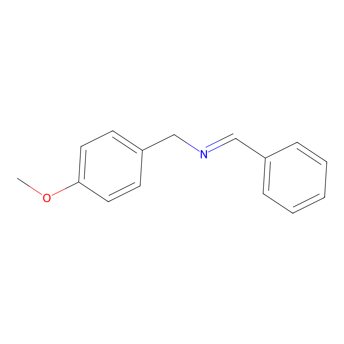 Benzenemethanamine, 4-methoxy-N-(phenylmethylene)- molecular structure, CAS 206768-78-7