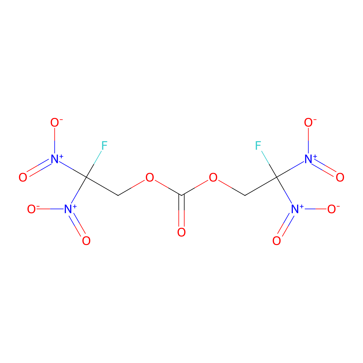 2-Fluoro-2,2-dinitroethyl carbonate(2:1) molecular structure, CAS 20677-77-4