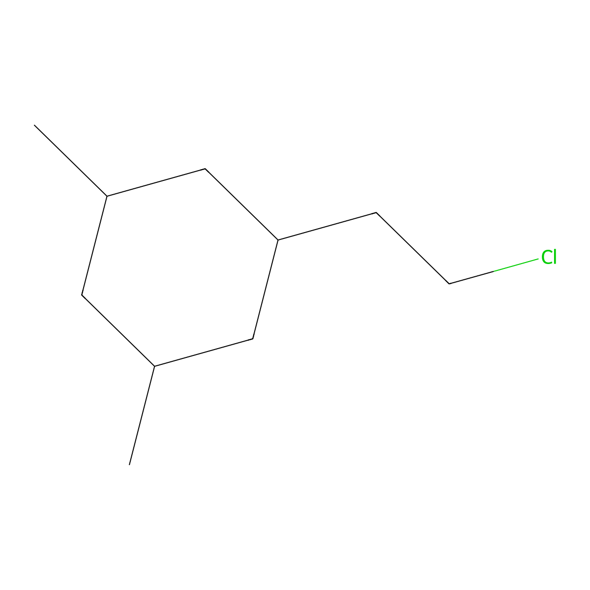 1-(2-Chloroethyl)-3,5-dimethylcyclohexane molecular structure, CAS 20678-16-4