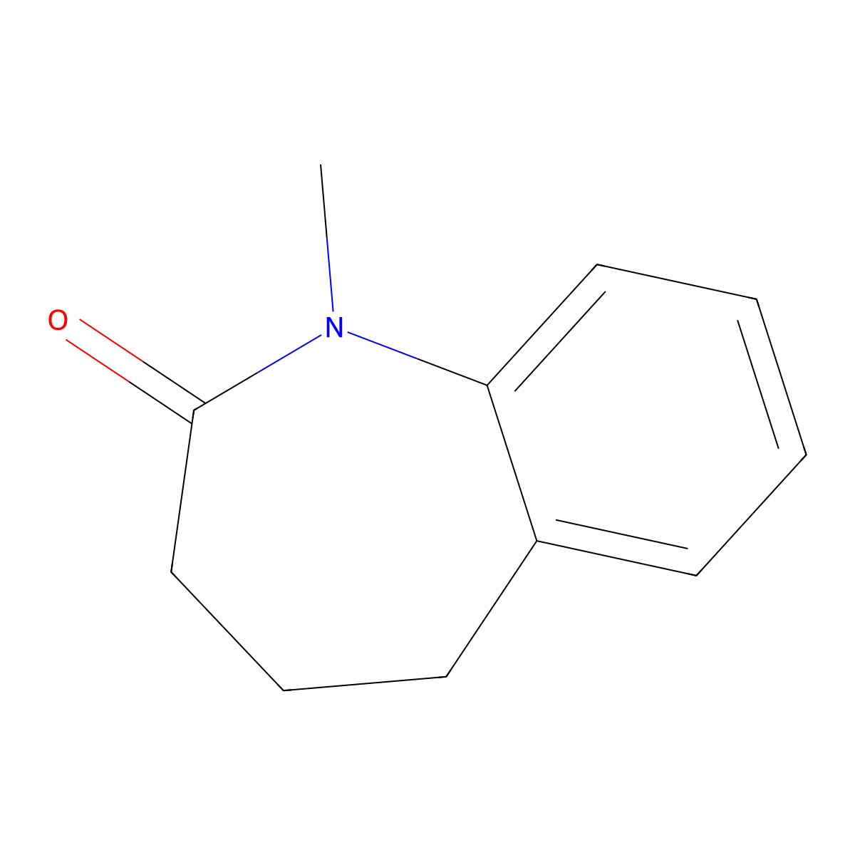 1-methyl-2,3,4,5-tetrahydro-1H-1-benzazepin-2-one molecular structure, CAS 20678-82-4