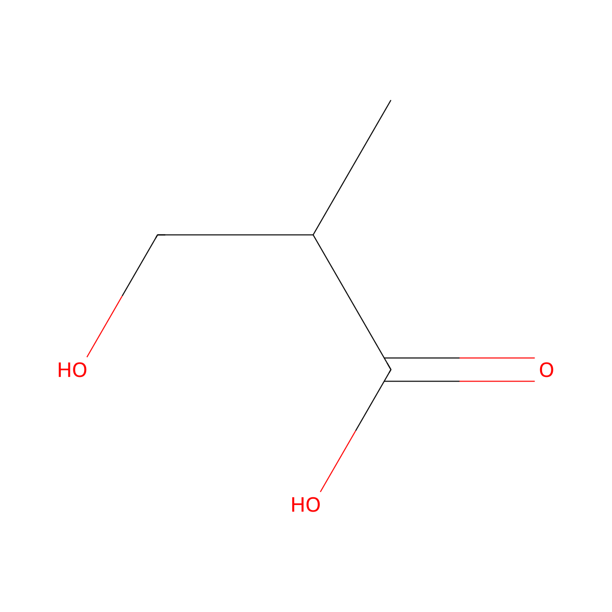 3-Hydroxyisobutyric acid molecular structure, CAS 2068-83-9