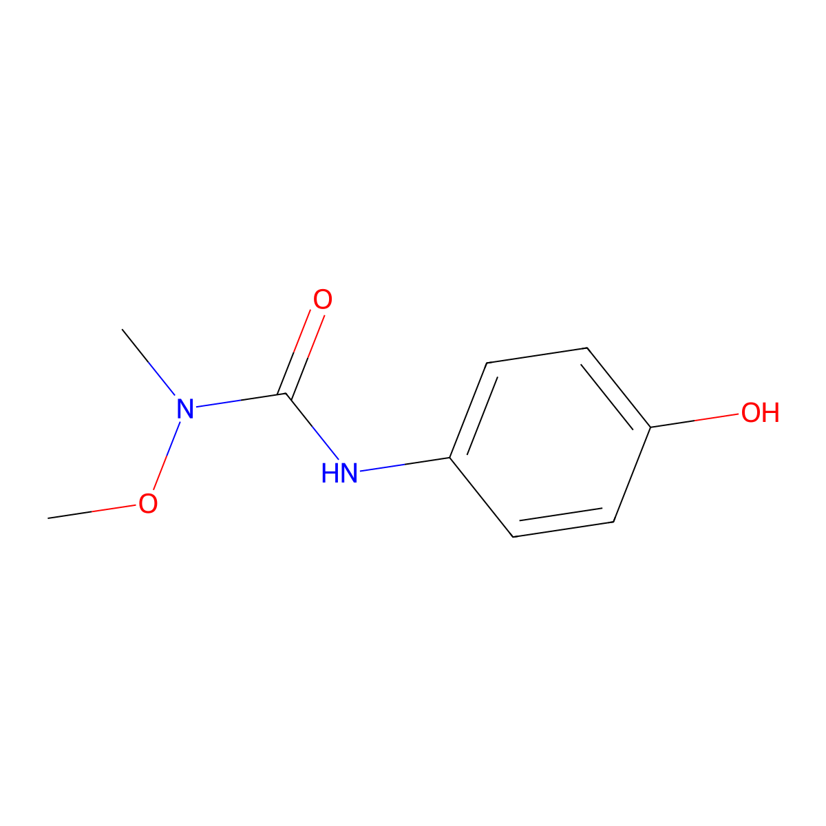 N'-(4-Hydroxyphenyl)-N-methoxy-N-methylurea molecular structure, CAS 20680-06-2
