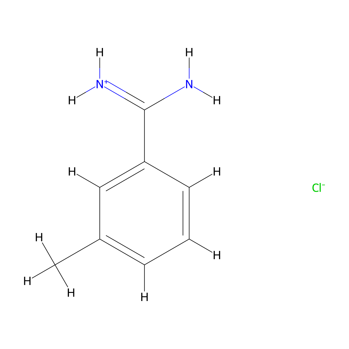 [Amino-(3-methylphenyl)methylidene]azanium;chloride molecular structure, CAS 20680-59-5