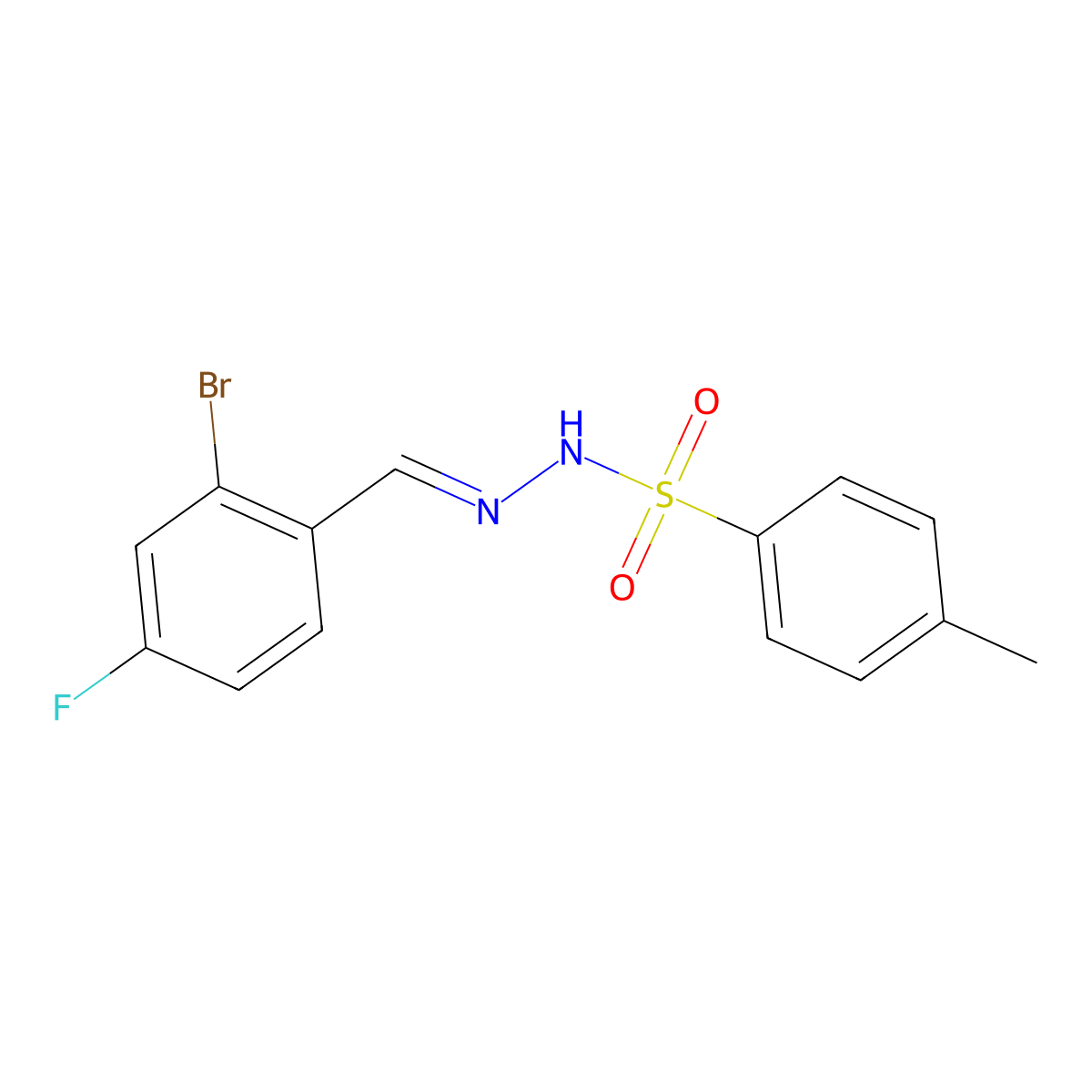 N'-(2-Bromo-4-fluorobenzylidene)-4-methylbenzenesulfonohydrazide molecular structure, CAS 2068051-38-5