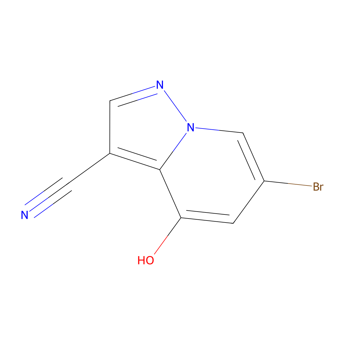 6-Bromo-4-hydroxypyrazolo[1,5-A]pyridine-3-carbonitrile molecular structure, CAS 2068065-16-5