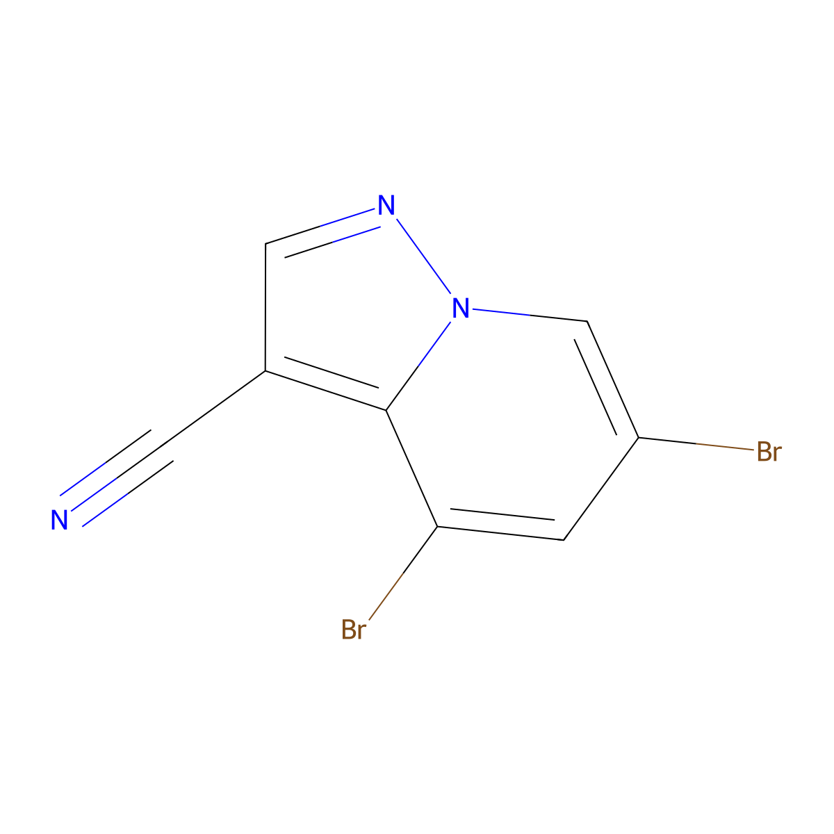 4,6-Dibromopyrazolo[1,5-a]pyridine-3-carbonitrile molecular structure, CAS 2068065-63-2