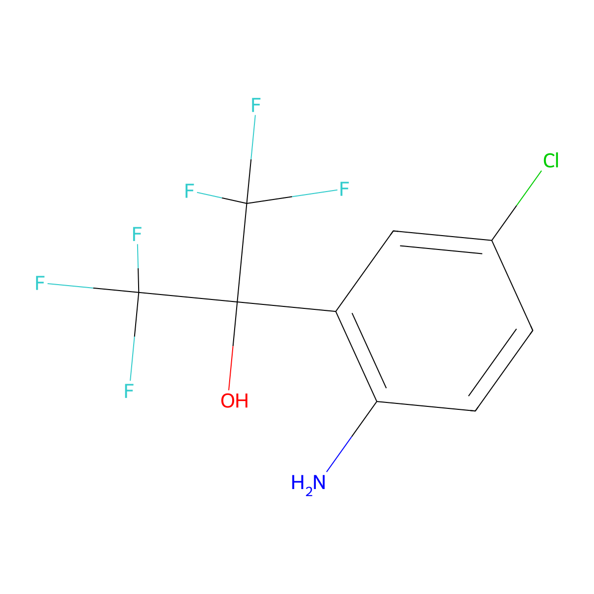 2-(2-Amino-5-chlorophenyl)-1,1,1,3,3,3-hexafluoro-2-propanol molecular structure, CAS 2068075-91-0