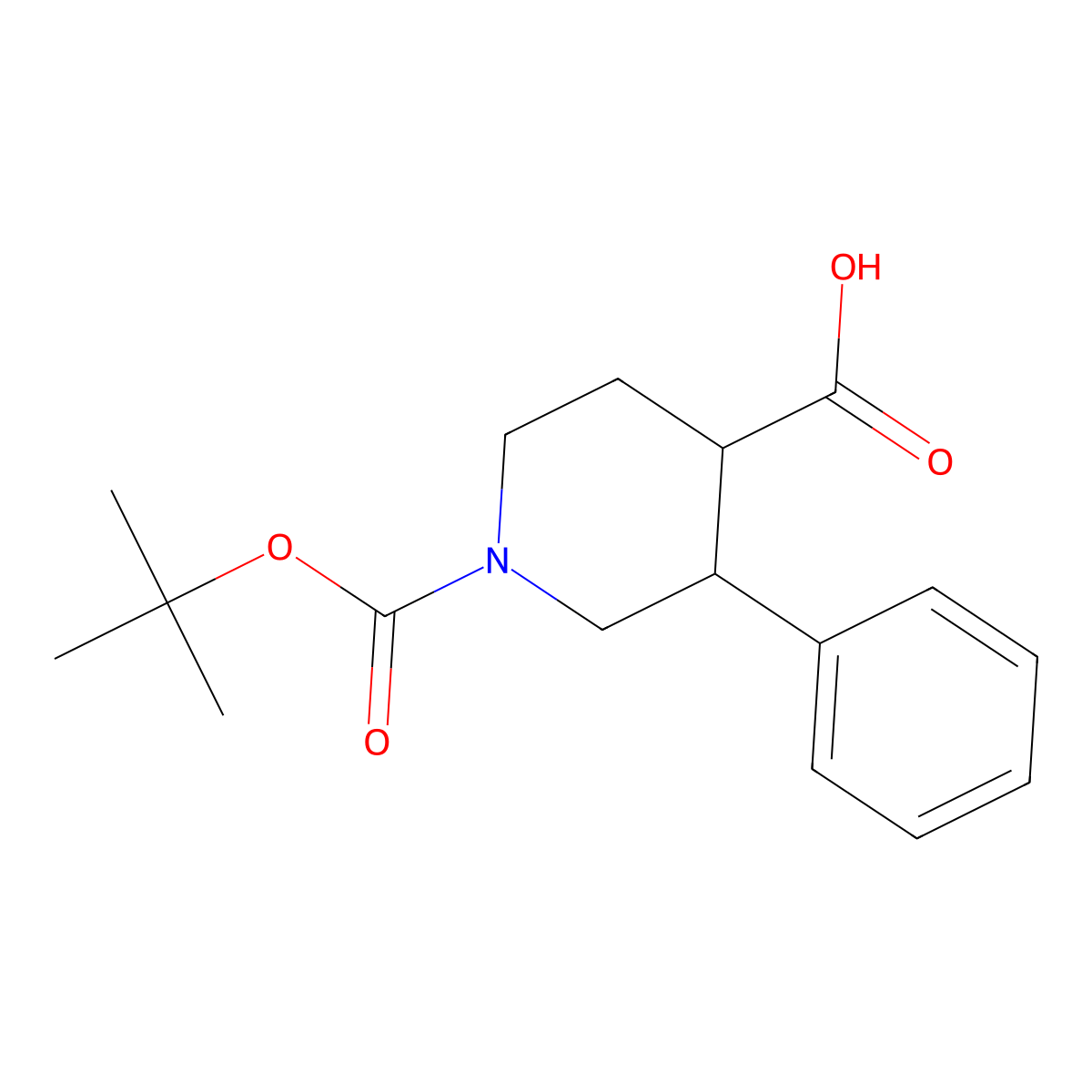 (3S,4S)-1-(tert-Butoxycarbonyl)-3-phenylpiperidine-4-carboxylic acid molecular structure, CAS 2068084-78-4