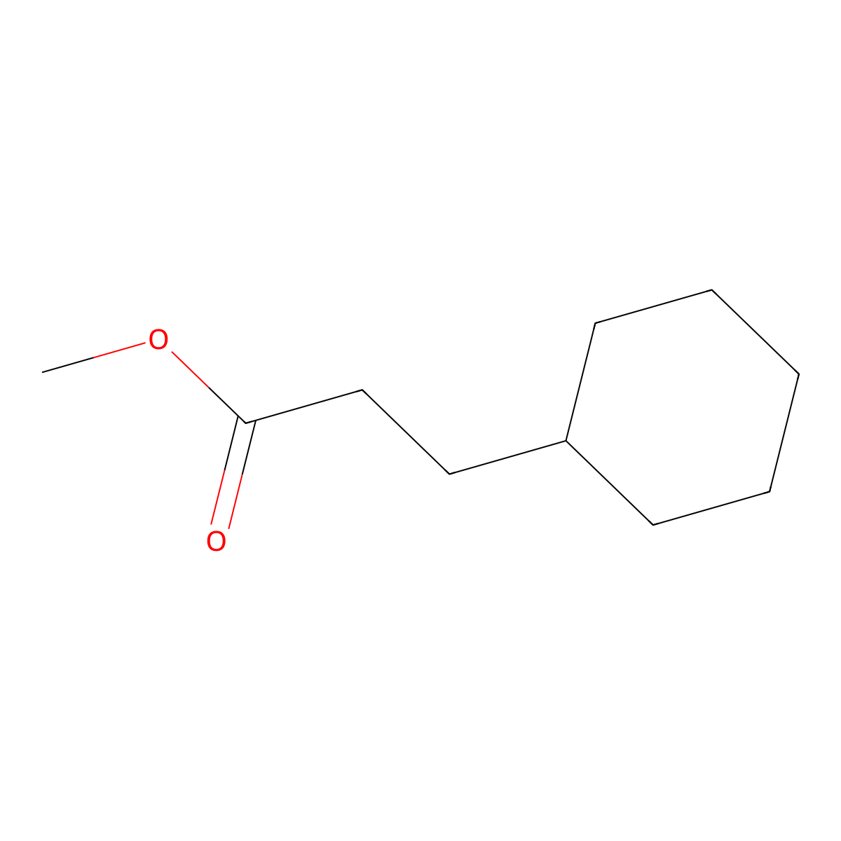 Cyclohexanepropanoic acid, methyl ester molecular structure, CAS 20681-51-0