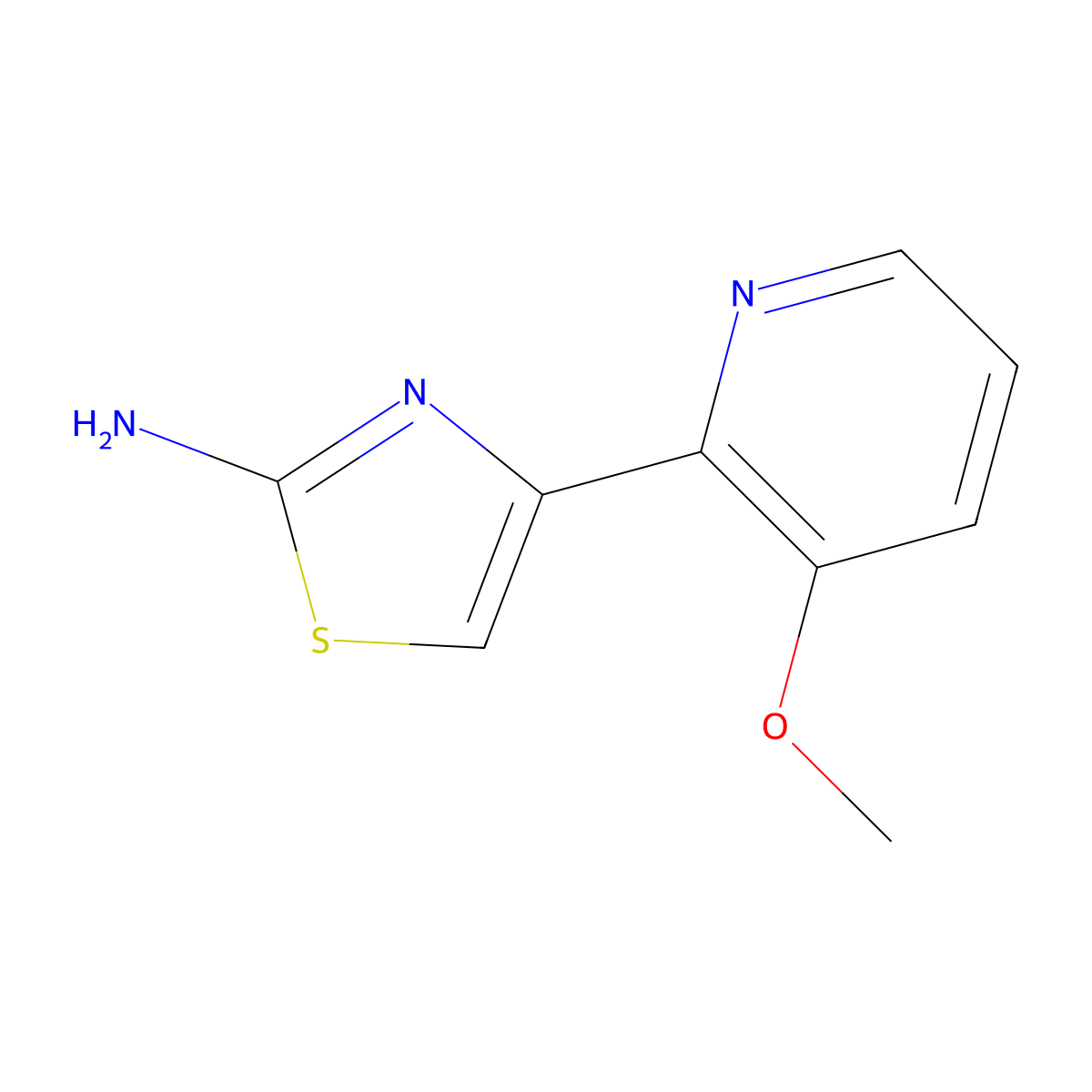 4-(3-Methoxypyridin-2-yl)-1,3-thiazol-2-amine molecular structure, CAS 2068111-46-4