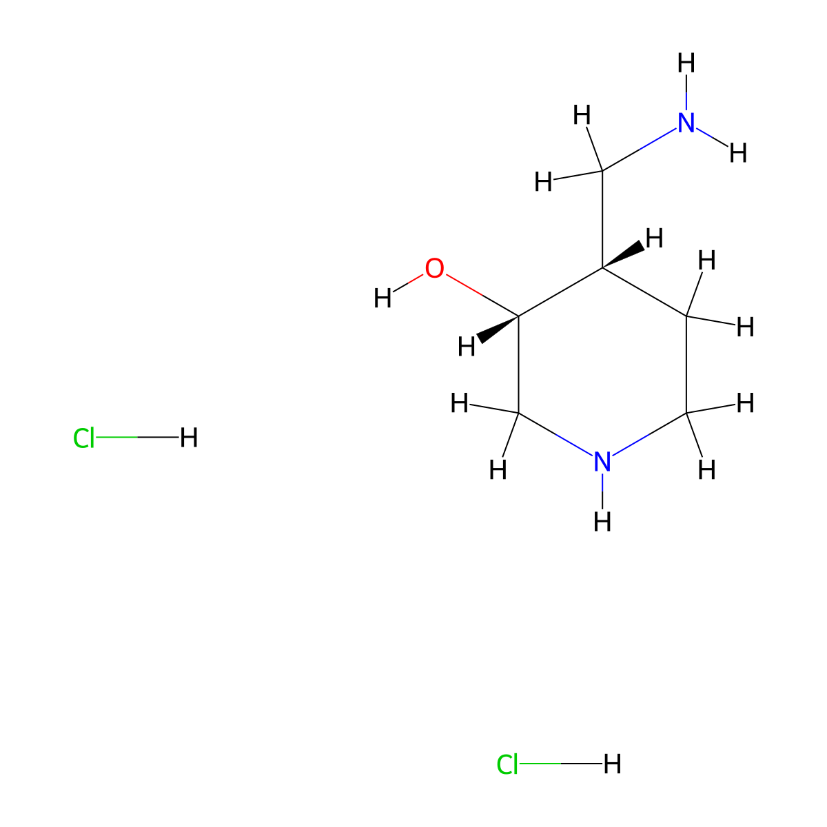 cis-4-(Aminomethyl)piperidin-3-ol dihydrochloride molecular structure, CAS 2068137-89-1
