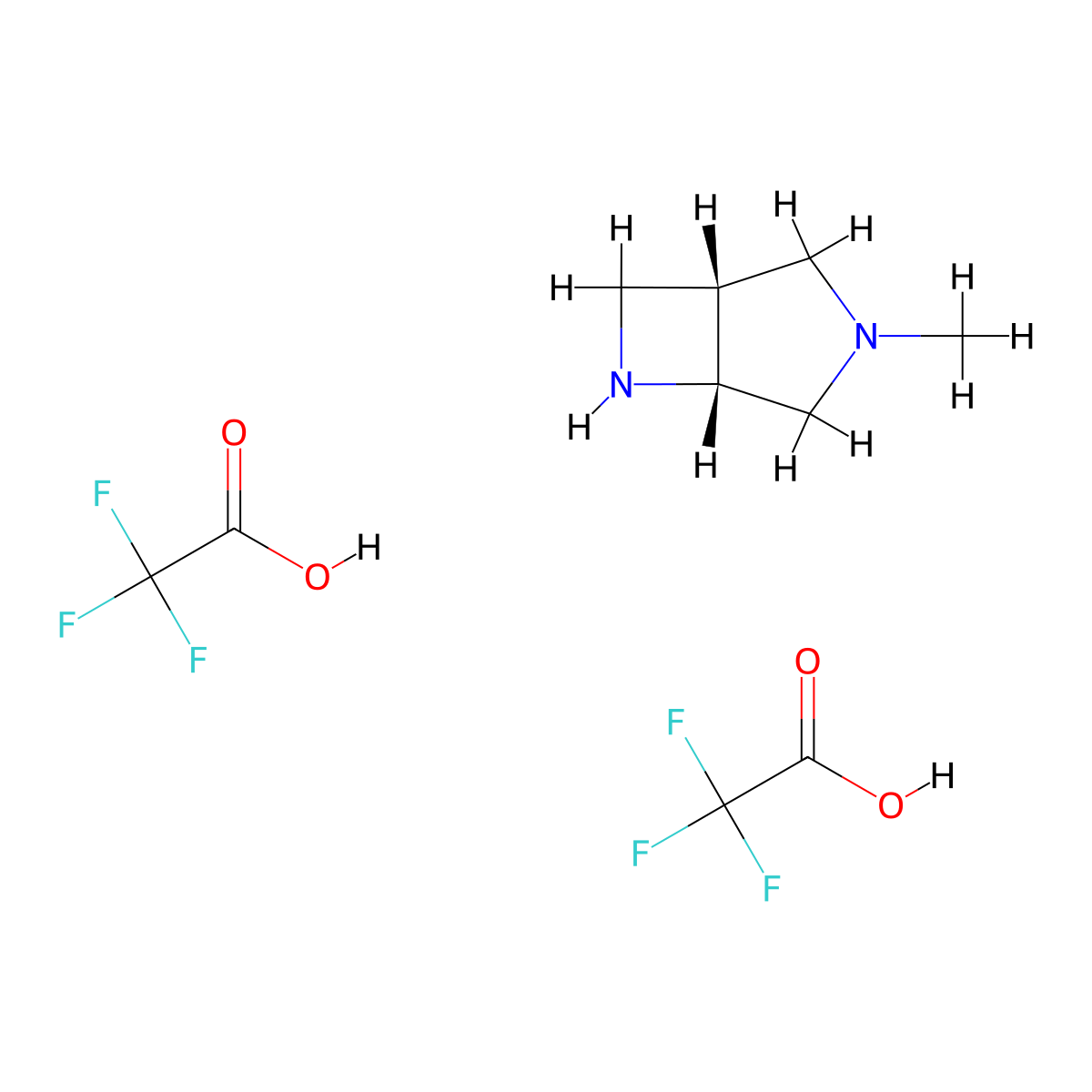 (1R,5R)-3-methyl-3,6-diazabicyclo[3.2.0]heptane; bis(trifluoroacetic acid) molecular structure, CAS 2068137-95-9