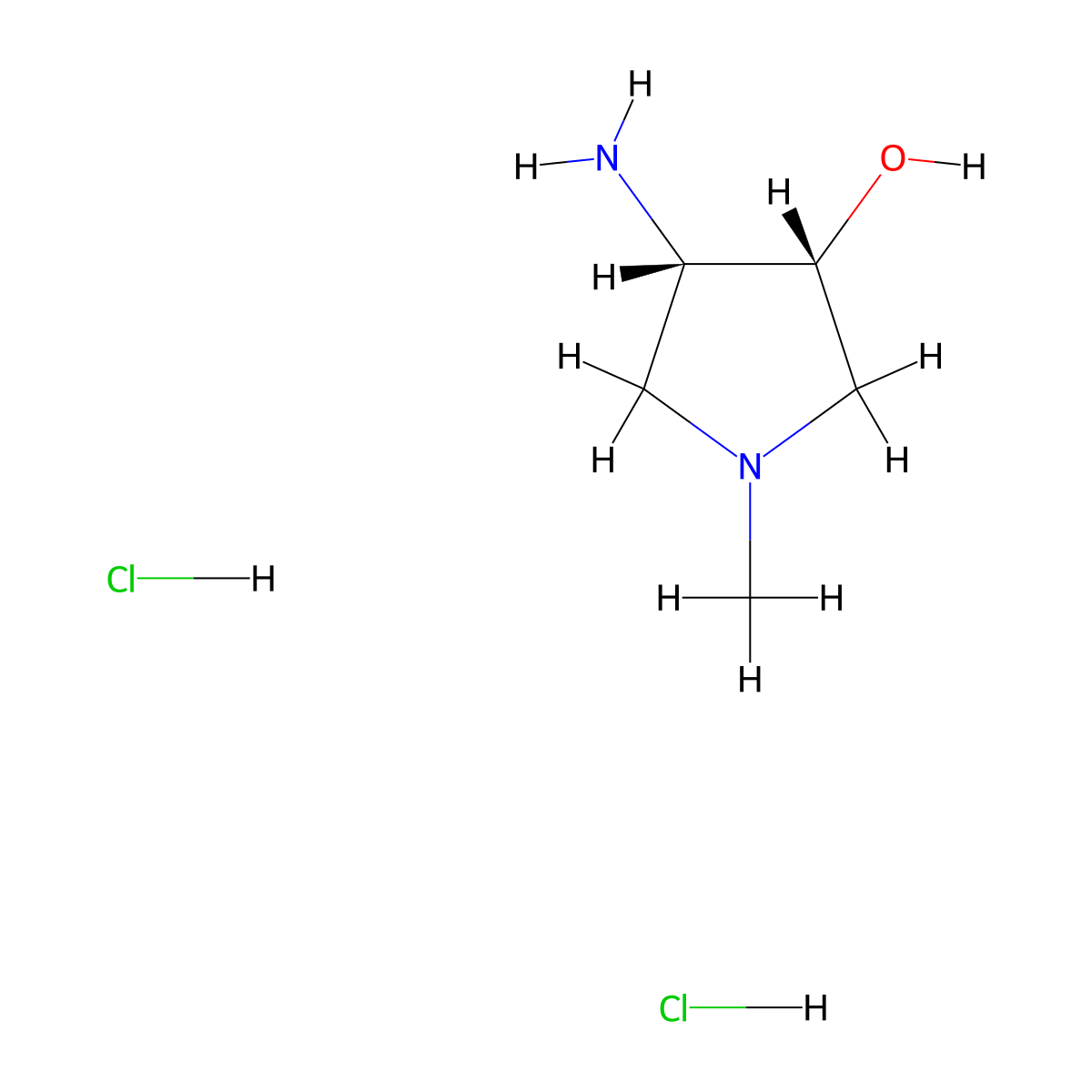 (3R,4S)-rel-4-amino-1-methylpyrrolidin-3-ol dihydrochloride molecular structure, CAS 2068138-04-3