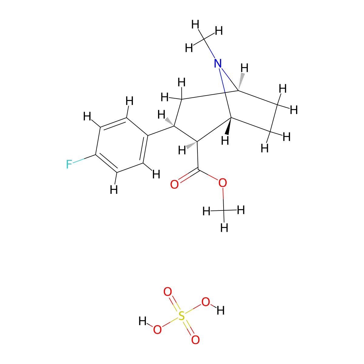 (1R,2S,3S,5S)-Methyl 3-(4-fluorophenyl)-8-methyl-8-azabicyclo[3.2.1]octane-2-carboxylate sulfate molecular structure, CAS 2068138-14-5