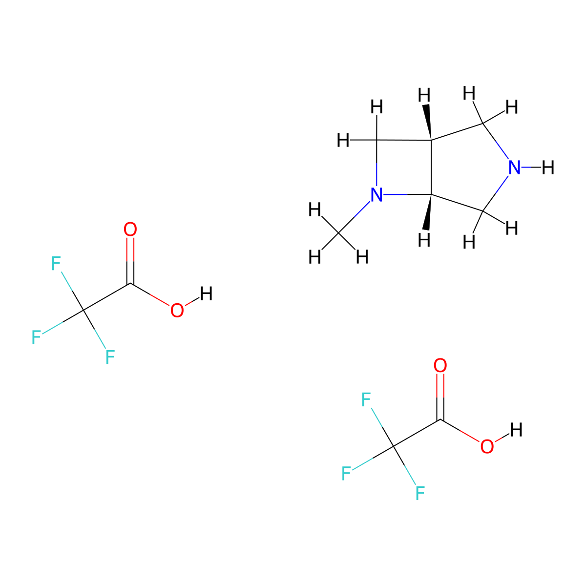 (1S,5R)-6-methyl-3,6-diazabicyclo[3.2.0]heptane; bis(trifluoroacetic acid) molecular structure, CAS 2068138-20-3