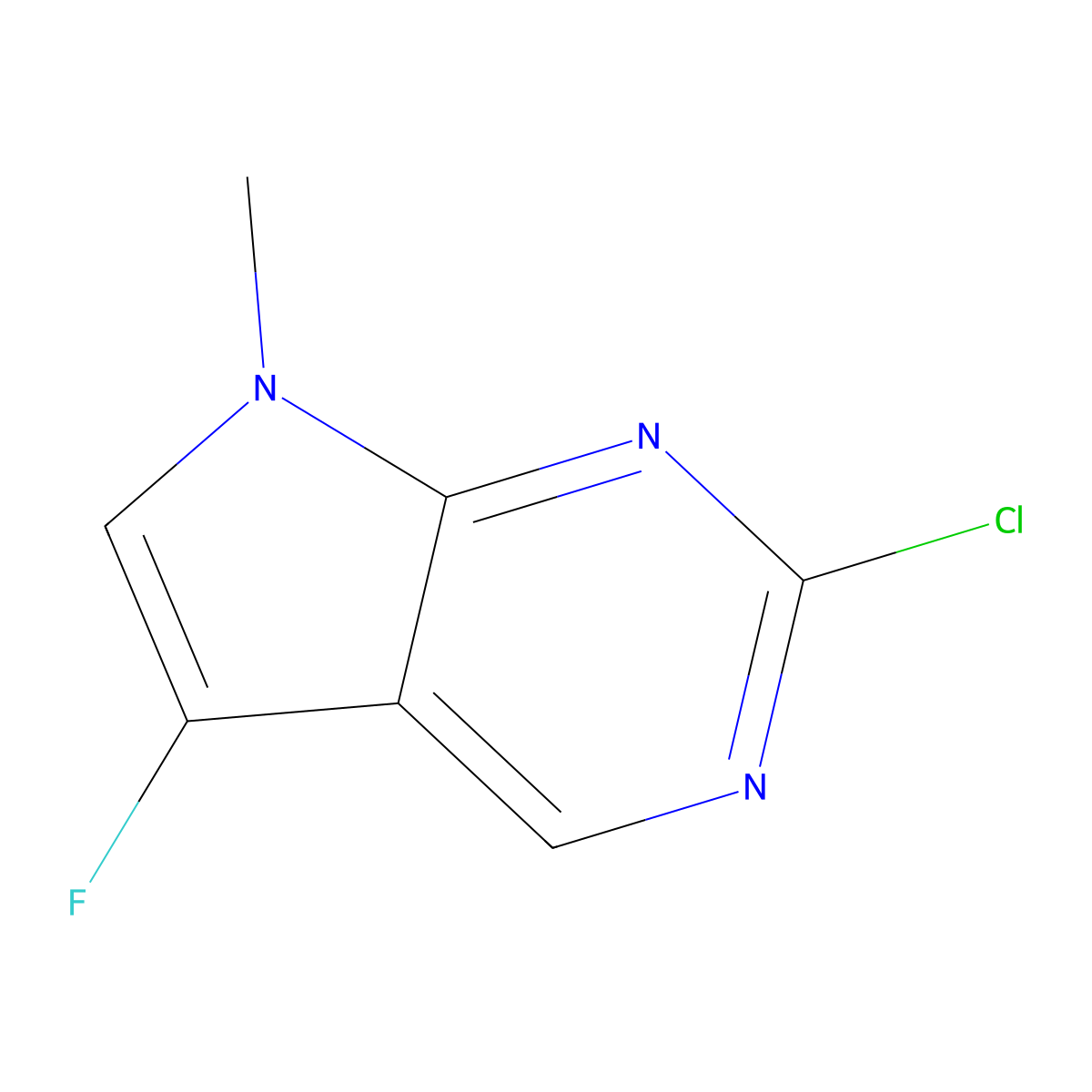 2-Chloro-5-fluoro-7-methyl-7H-pyrrolo[2,3-d]pyrimidine molecular structure, CAS 2068150-40-1