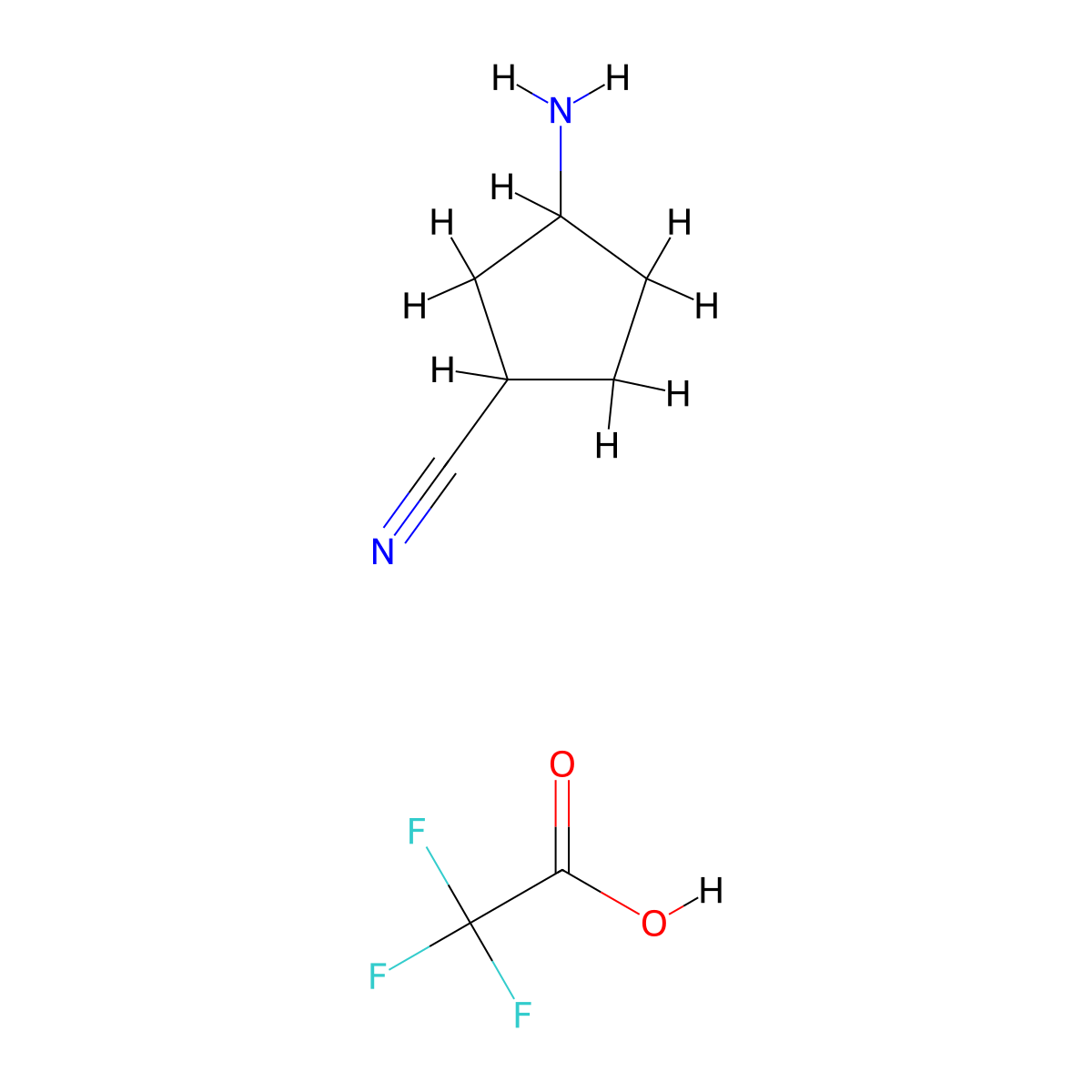 3-Aminocyclopentane-1-carbonitrile; trifluoroacetic acid molecular structure, CAS 2068152-20-3