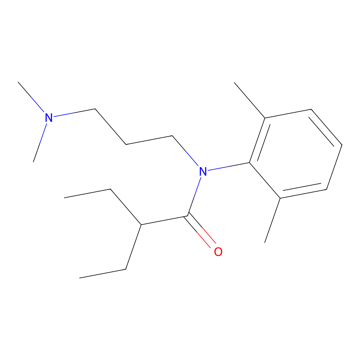 Butyranilide, N-(3-(dimethylamino)propyl)-2',6'-dimethyl-2-ethyl- molecular structure, CAS 20682-39-7