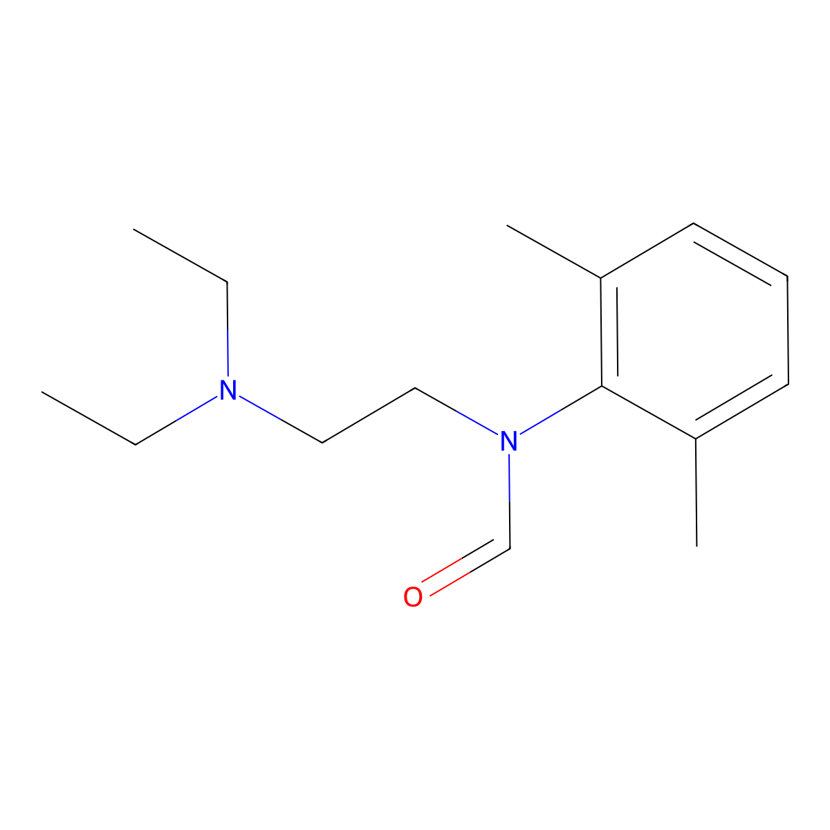 Formanilide, N-(2-(diethylamino)ethyl)-2',6'-dimethyl- molecular structure, CAS 20682-52-4