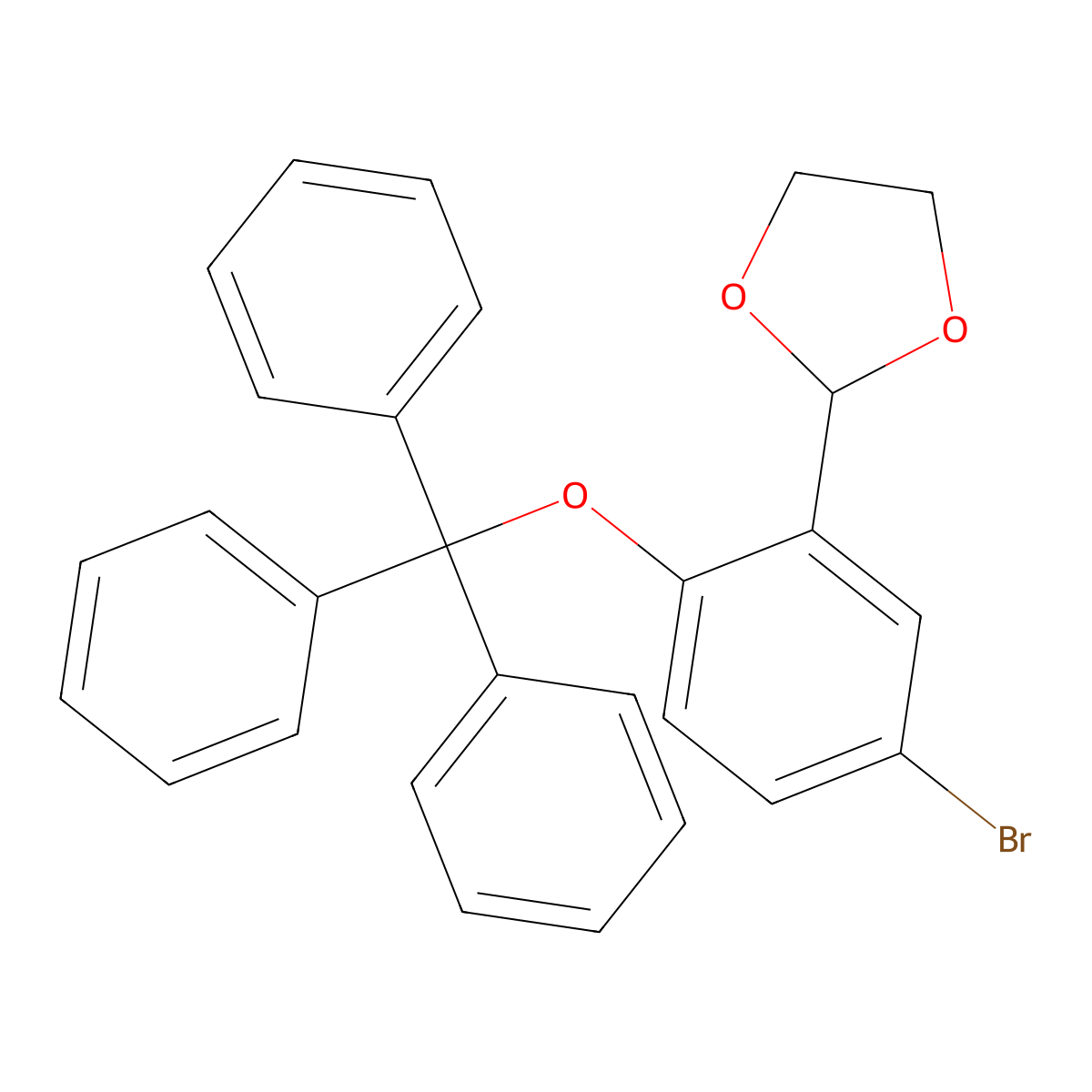 2-(5-Bromo-2-trityloxyphenyl)-1,3-dioxolane molecular structure, CAS 206860-51-7