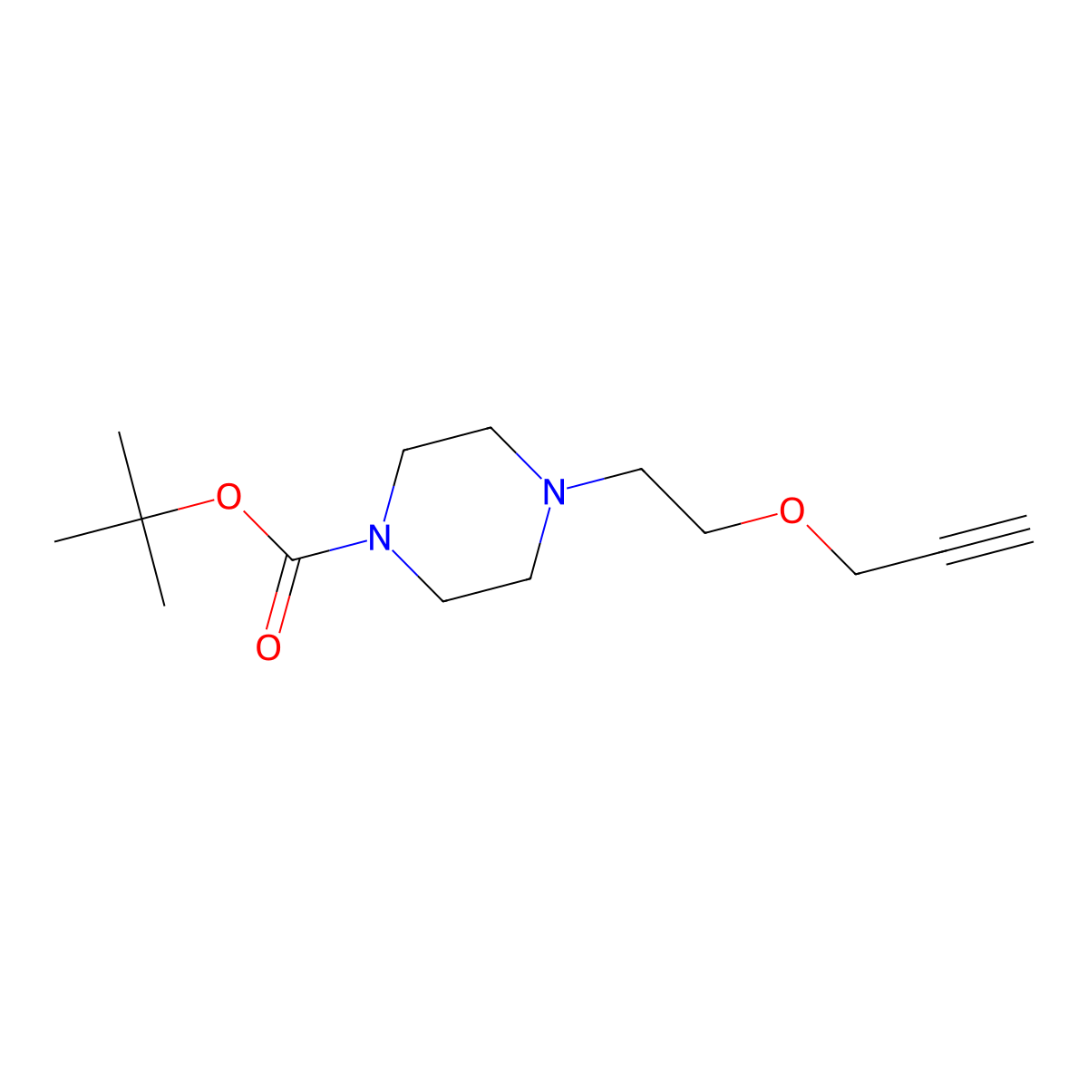 Tert-butyl 4-(2-(prop-2-YN-1-yloxy)ethyl)piperazine-1-carboxylate molecular structure, CAS 206862-65-9