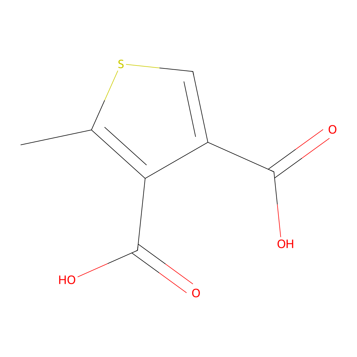 2-Methyl-3,4-thiophenedicarboxylic acid molecular structure, CAS 20687-63-2
