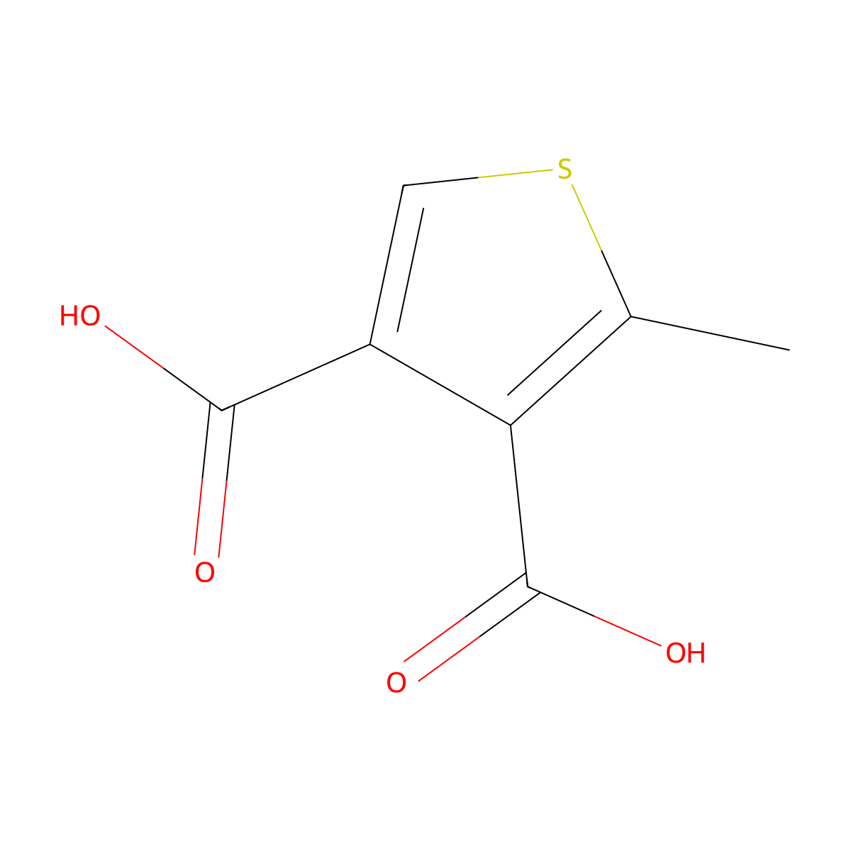 2-Methyl-3,4-thiophenedicarboxylic acid molecular structure, CAS 20687-63-2