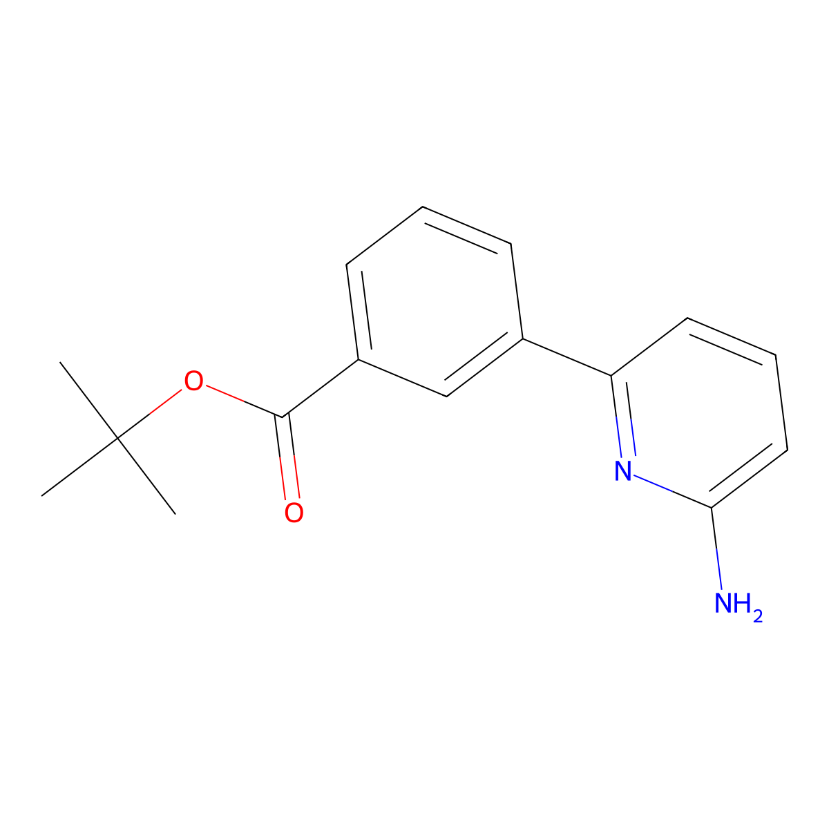Tert-butyl 3-(6-aminopyridin-2-YL)benzoate molecular structure, CAS 2068725-03-9