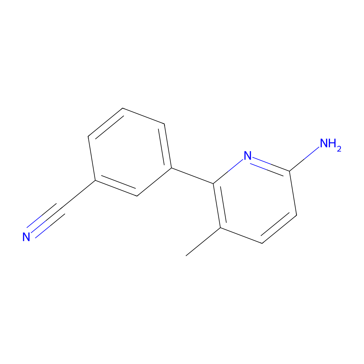 3-(6-Amino-3-methylpyridin-2-YL)benzonitrile molecular structure, CAS 2068725-07-3