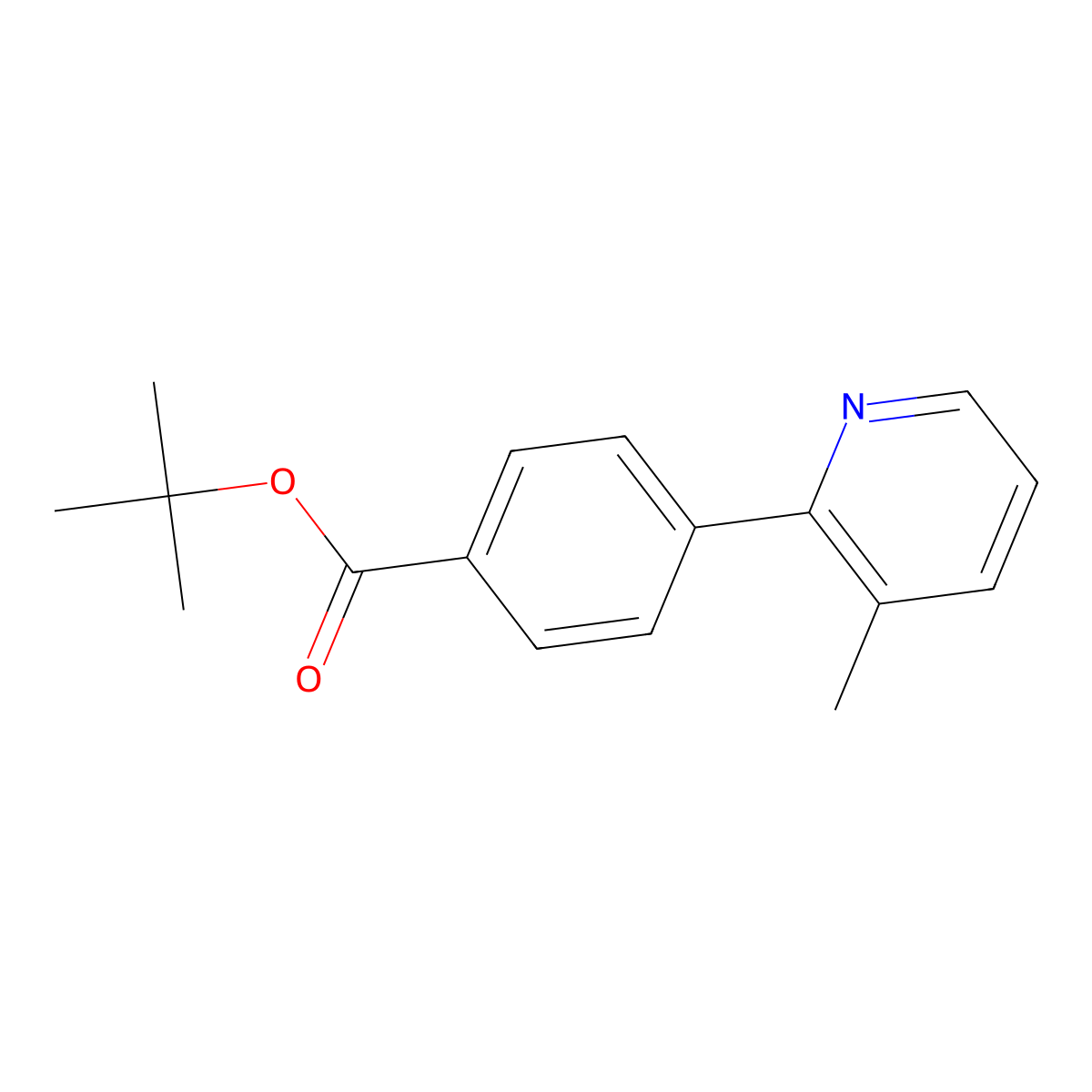 Tert-butyl 4-(3-methylpyridin-2-YL)benzoate molecular structure, CAS 2068725-09-5